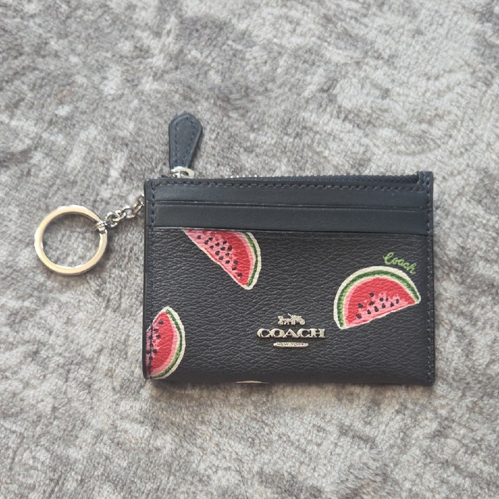 Coach Black Wallet with Watermelon Design